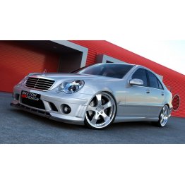 Накладка сплиттер на передний бампер на Mercedes C W203 AMG W204 Look 